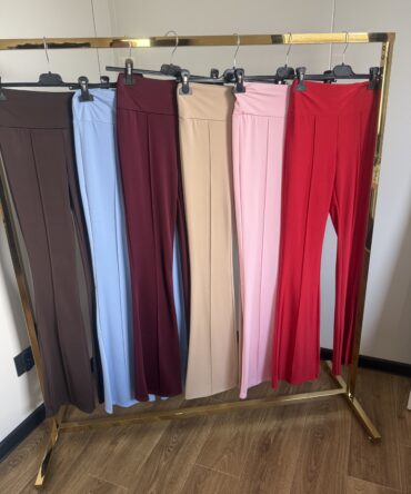 legginsy damskie dzwony flare wysoki stan