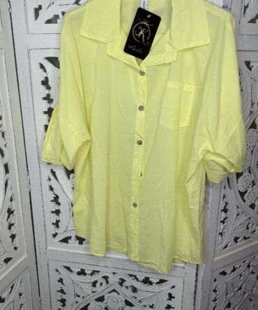 bluzka koszulowa damska bawełniana żółta