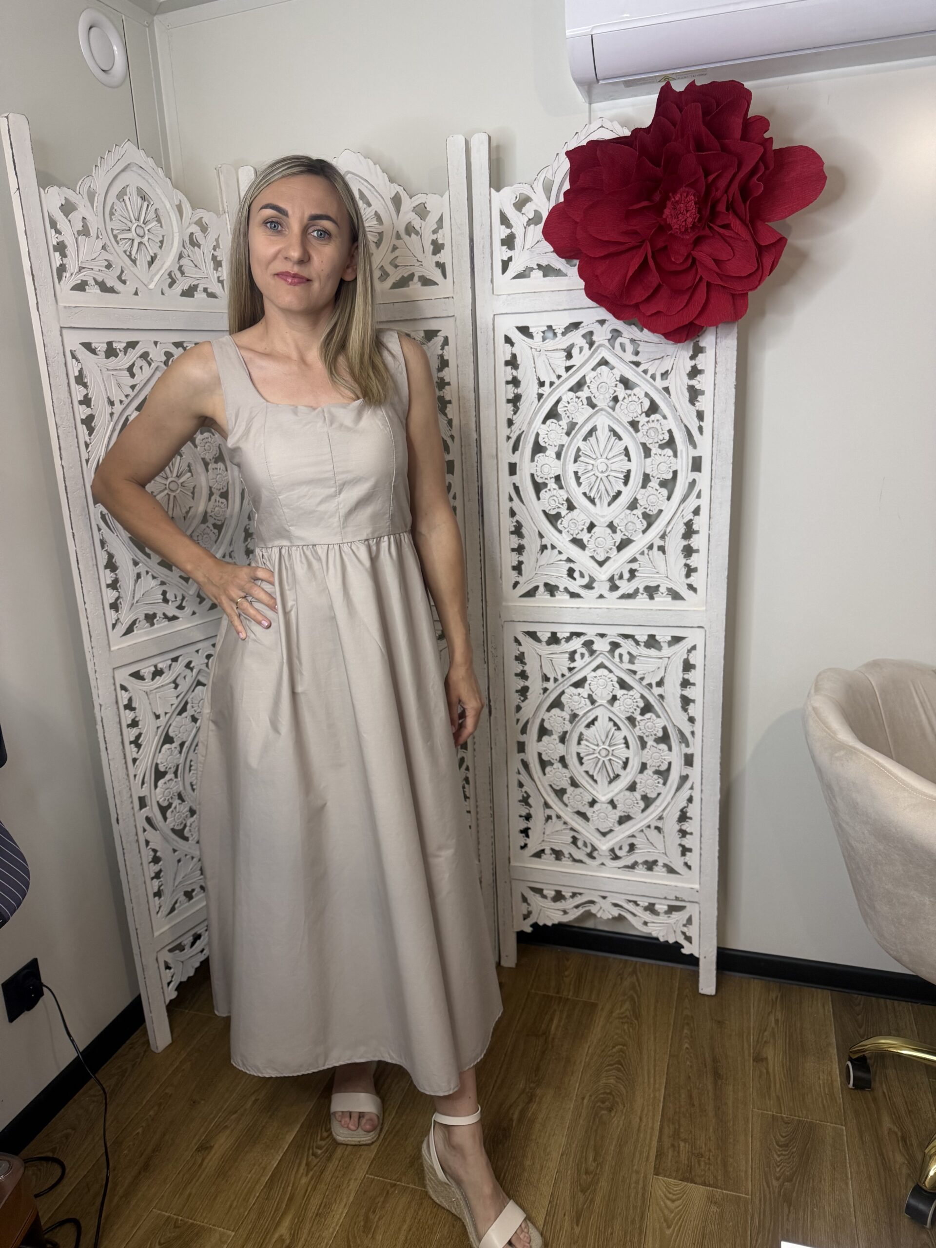 Sukienka damska babydoll bawełniana midi 100% cotton uni